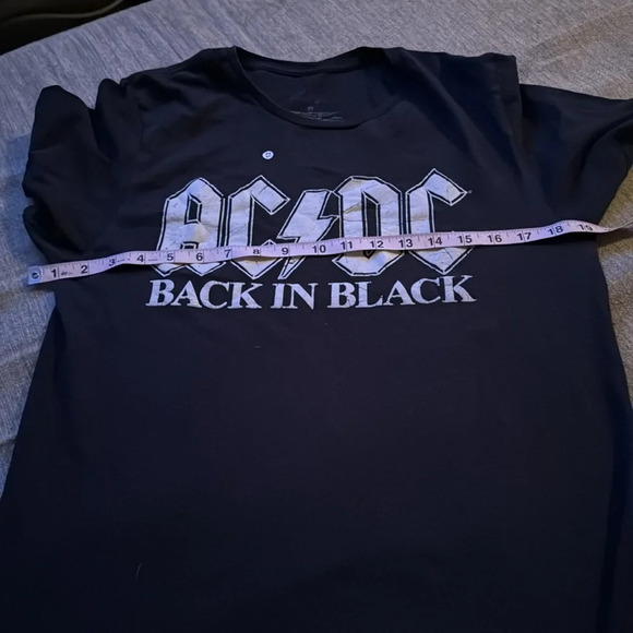 Black AC/DC back in black shirt sleeve band t shirt EDGY FEMININE - Picture 2 of 5